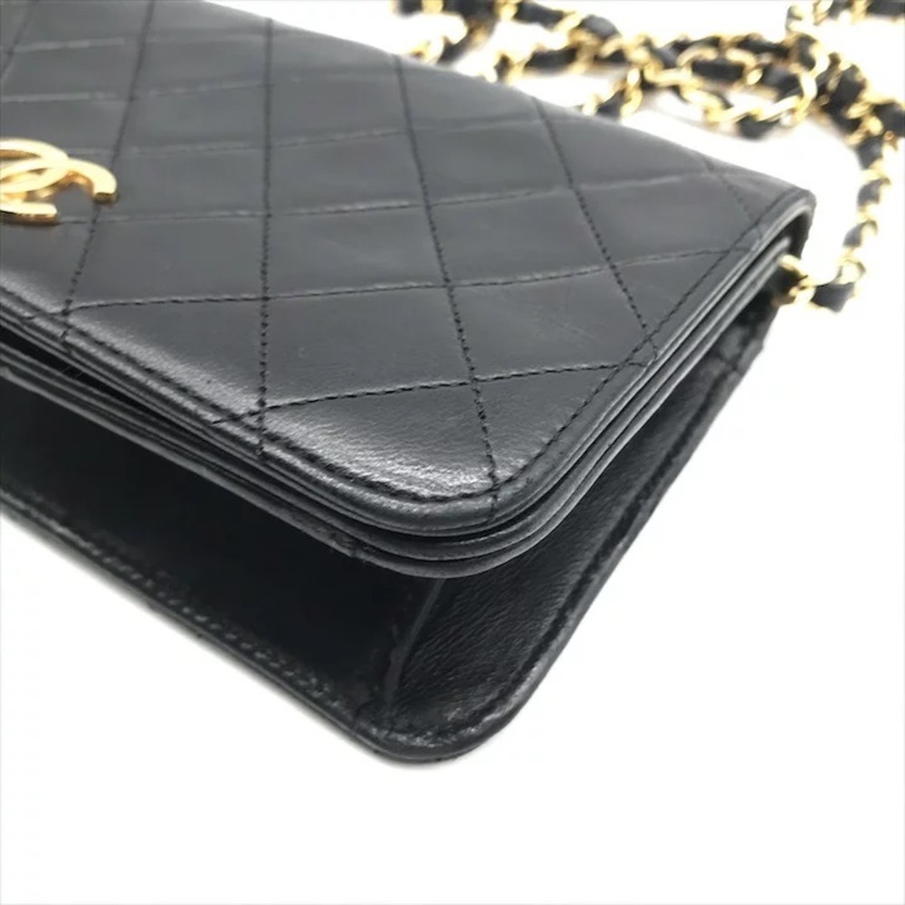 Authentic CHANEL 1988 Vintage classic flap black lambskin leather 24k gold bag - Picture 9 of 13